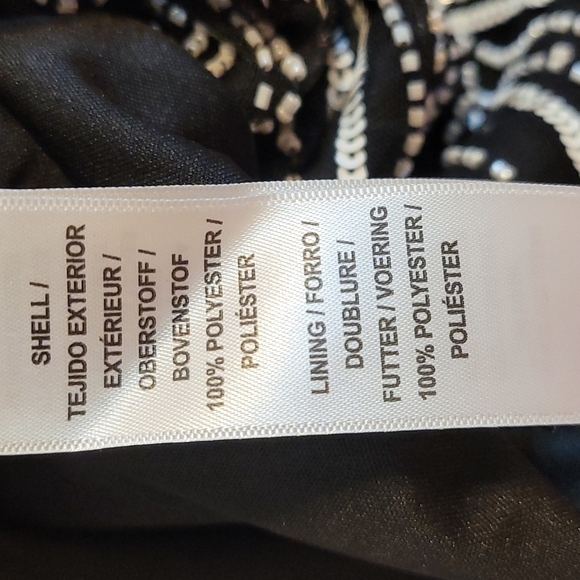 ADRIANNA Papell Black Ivory Beaded Halter Dress - Picture 11 of 12